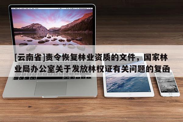 [云南省]責(zé)令恢復(fù)林業(yè)資質(zhì)的文件，國家林業(yè)局辦公室關(guān)于發(fā)放林權(quán)證有關(guān)問題的復(fù)函