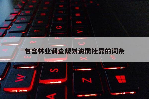 包含林業(yè)調(diào)查規(guī)劃資質(zhì)掛靠的詞條
