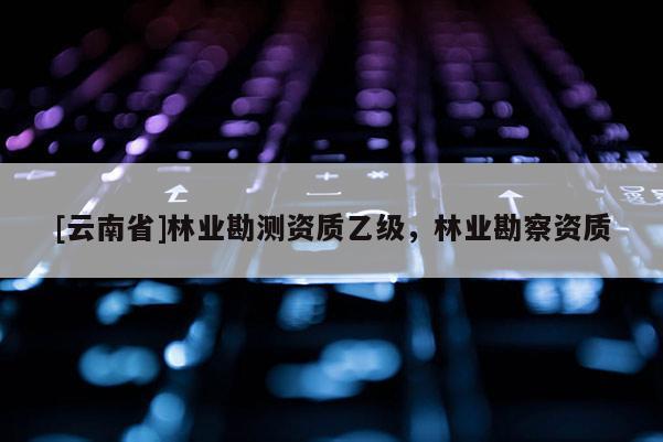 [云南省]林業(yè)勘測(cè)資質(zhì)乙級(jí)，林業(yè)勘察資質(zhì)