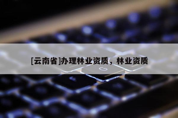 [云南省]辦理林業(yè)資質，林業(yè)資質