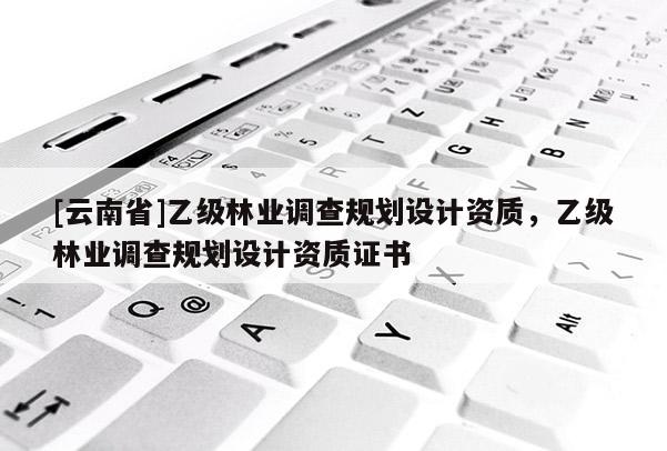 [云南省]乙級林業(yè)調(diào)查規(guī)劃設(shè)計資質(zhì)，乙級林業(yè)調(diào)查規(guī)劃設(shè)計資質(zhì)證書