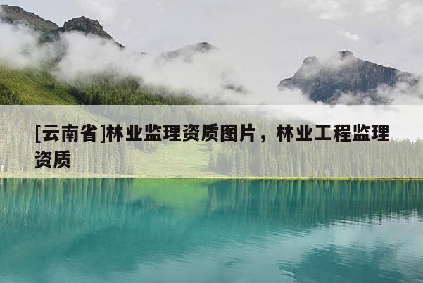 [云南省]林業(yè)監(jiān)理資質(zhì)圖片，林業(yè)工程監(jiān)理資質(zhì)