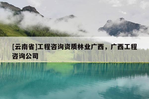 [云南省]工程咨詢資質(zhì)林業(yè)廣西，廣西工程咨詢公司