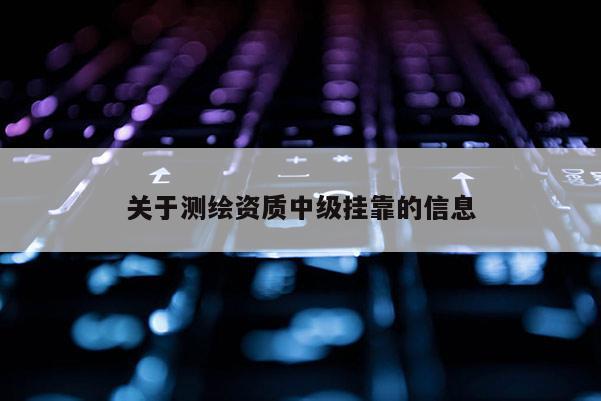 關(guān)于測(cè)繪資質(zhì)中級(jí)掛靠的信息