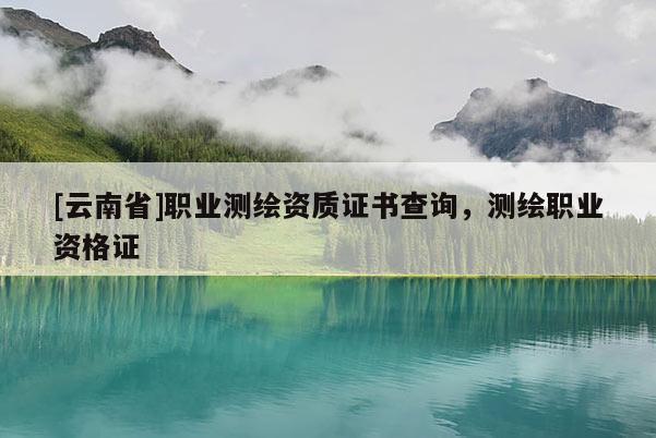 [云南省]職業(yè)測繪資質證書查詢，測繪職業(yè)資格證
