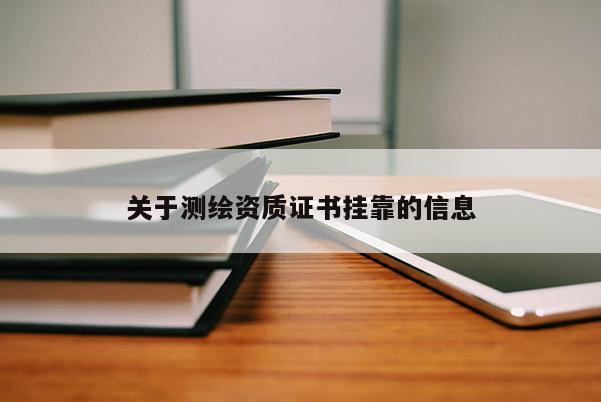 關于測繪資質證書掛靠的信息
