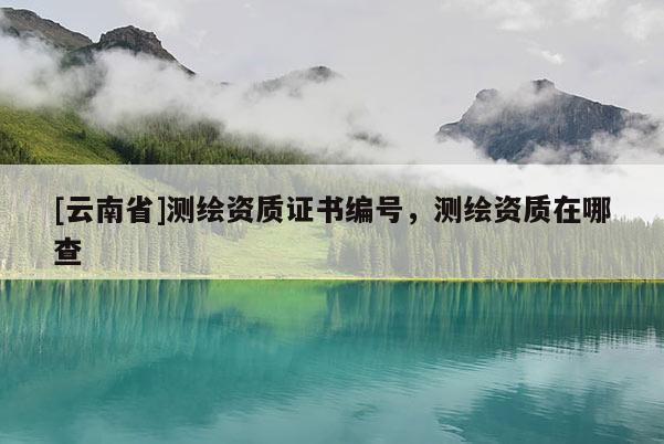 [云南省]測繪資質(zhì)證書編號，測繪資質(zhì)在哪查